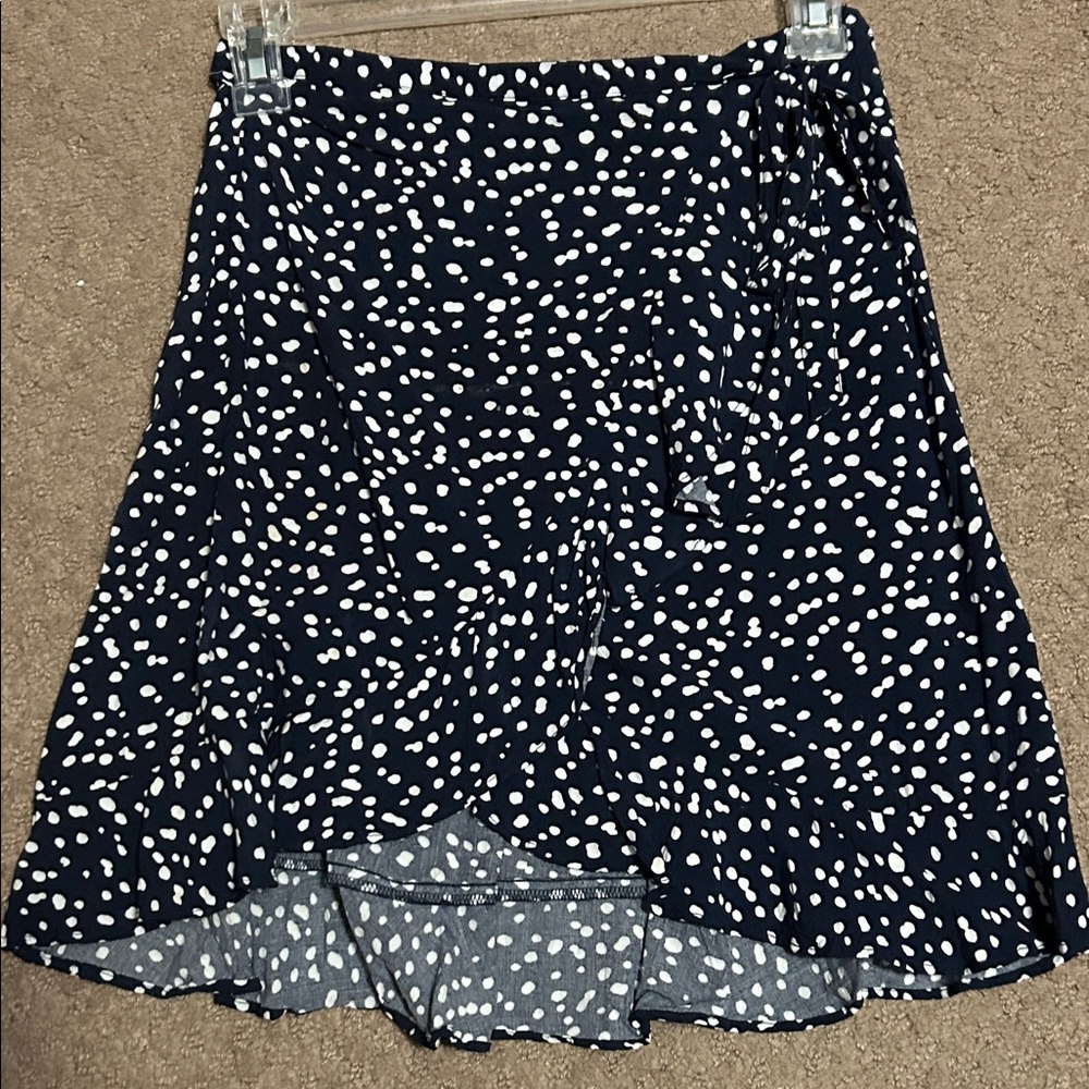 J. Crew Asymmetrical Navy and White Skirt